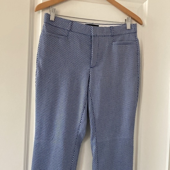 Banana Republic Factory 4 ankle pants Sloan curvy fit blue white - Picture 6 of 14